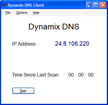 Dynamix DNS Windows Client Dynamic DNS Screenshot